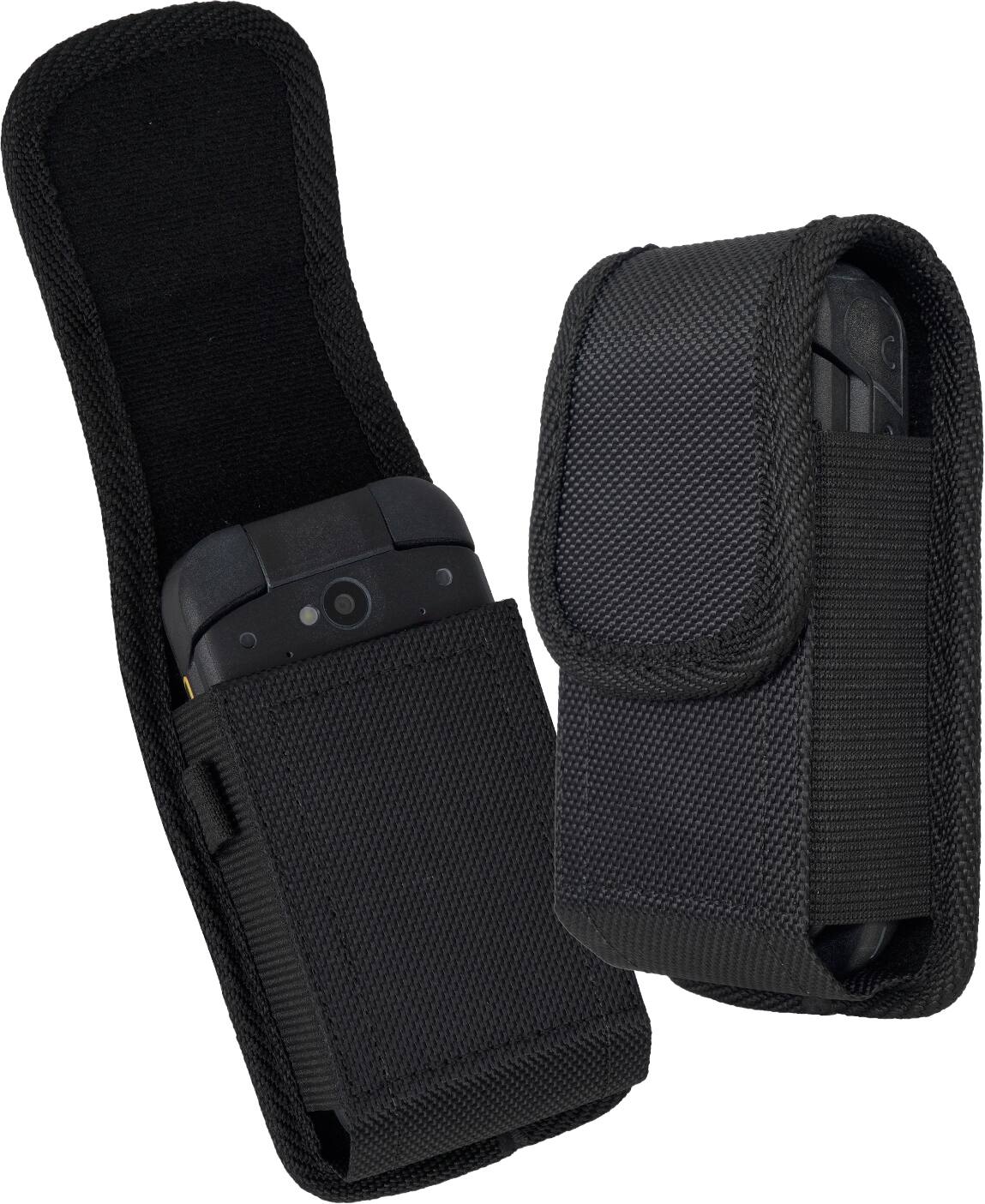 Alt View 8. Nakedcellphone - Tough Canvas Case Pouch with Clip and Belt Harness for Sonim XP3plus 5G Flip Phone (X320/2025) or Siyata SD7 Radio - Black.
