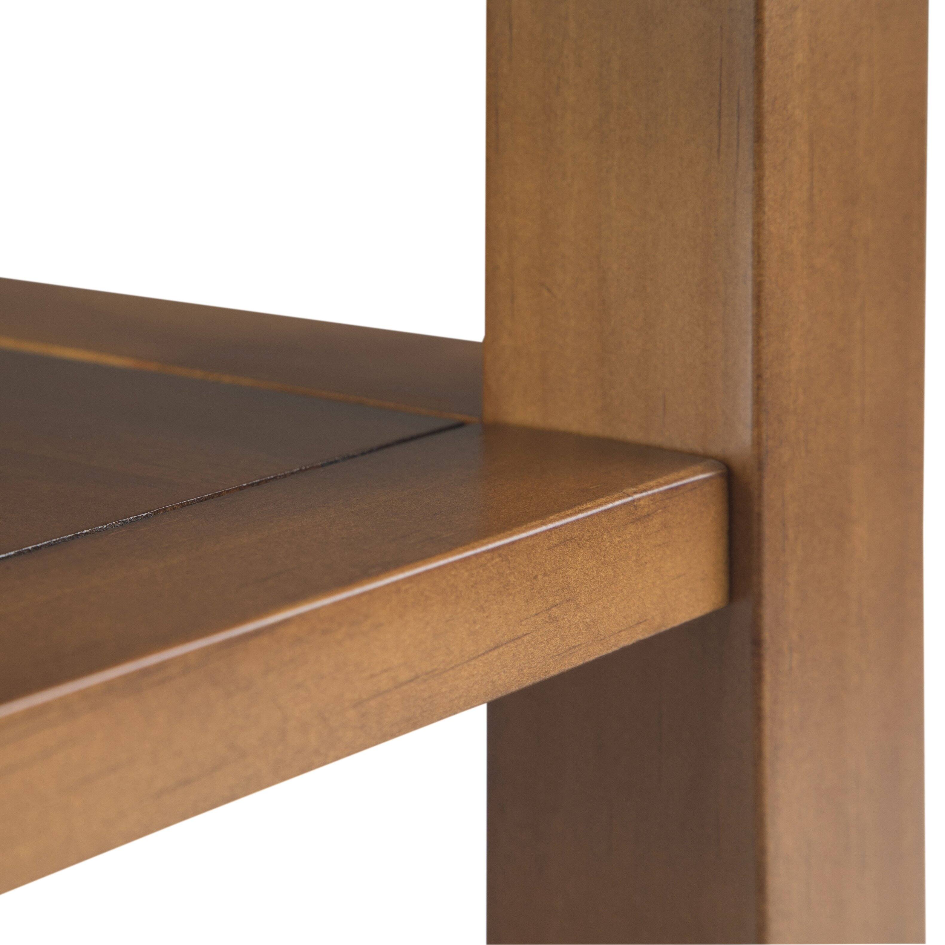 Alt View 2. Simpli Home - Acadian 14 inch Solid Wood Transitional Narrow Side Table in Light Golden Brown (Set of 2) - Light Golden Brown.