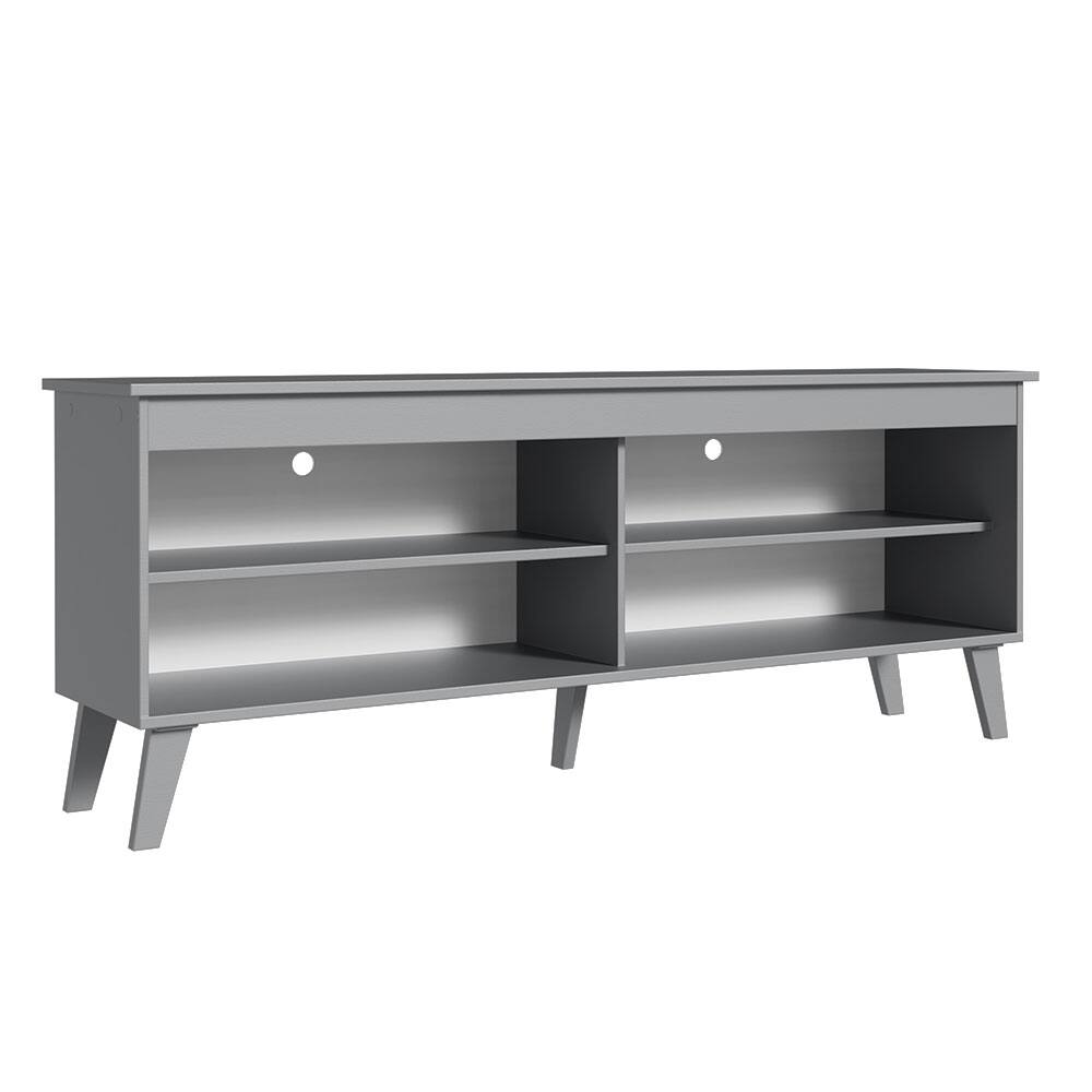 Back. Madesa - Madesa TV Stand with 4 Open Shelves and Cable Management 59"L Media Storage Living Room and Bedroom - Gray - Gray.