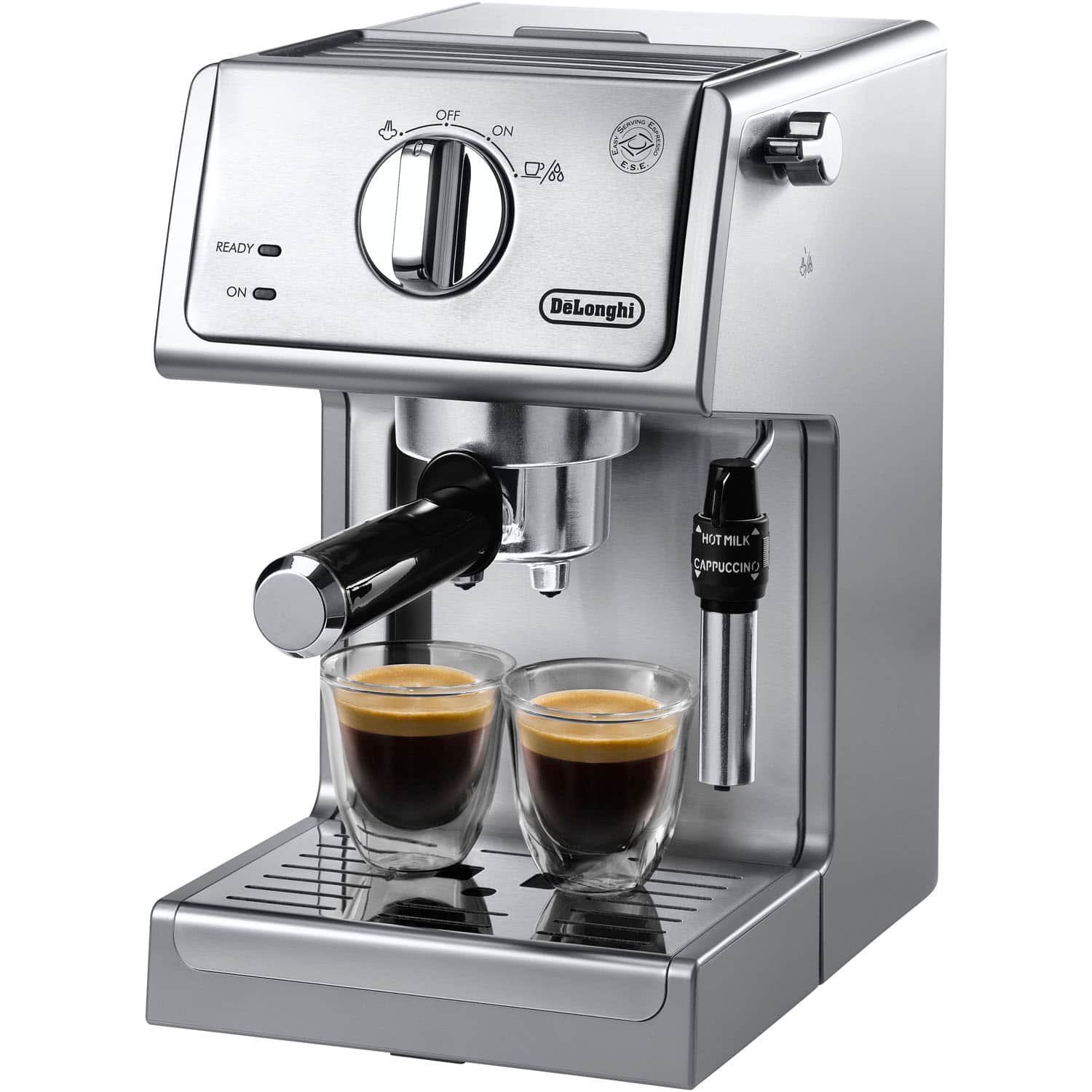 De'Longhi - 15-Bar Pump Espresso and Cappuccino Machine - Stainless Steel - Front_Zoom