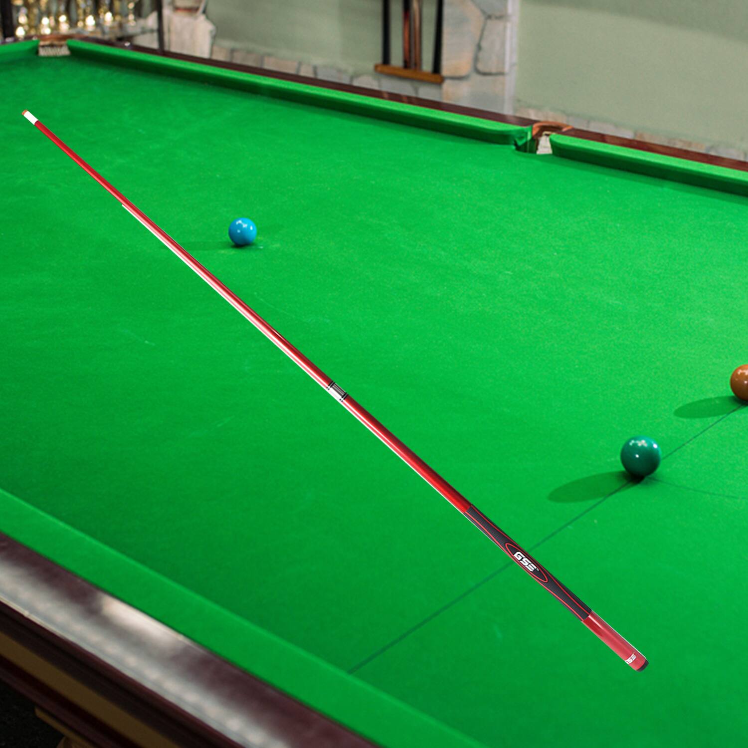 Alt View 1. GSE Games & Sports Expert - Set of 4 Slick Red Fiberglass Graphite Composite Billiard Pool Cue Stick - 18/19/20/21oz Each - Red.