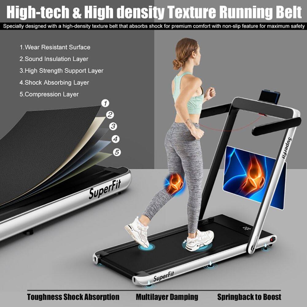 High-tech & High density Texture Running Belt

Specially designed with a high-density texture belt that absorbs shock for premium comfort with non-slip feature for maximum safety.

1. Wear Resistant Surface
2. Sound Insulation Layer
3. High Strength Support Layer
4. Shock Absorbing Layer
5. Compression Layer

SuperFit

Toughness Shock Absorption
Multilayer Damping
Springback to Boost