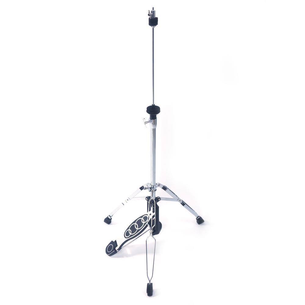 Left. Winado - Drum HI-HAT Cymbal Stand Double Braced Chrome High Hat Silver & Black.