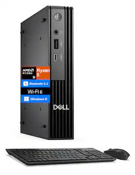Dell - Pro Micro Mini Desktop (AMD Ryzen 5 8500GE, 16GB DDR5, 512GB PCIe SSD, AMD Radeon 740M, Win11Pro) - Black