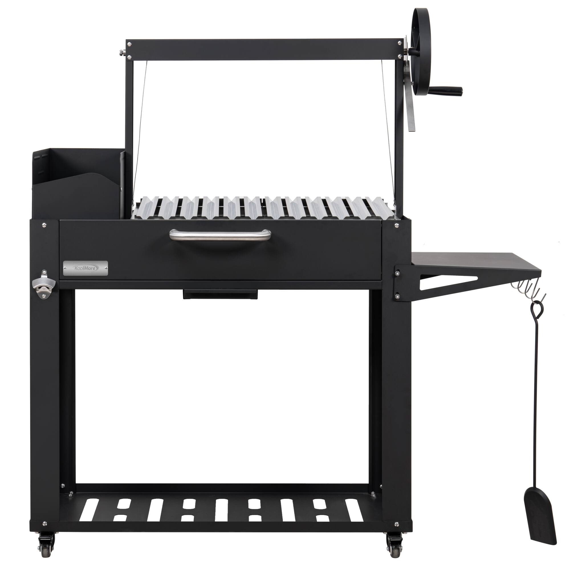 Alt View 2. Koolmore - 54 in. Argentine Charcoal Grill with Interchangeable V-Grates, Outdoor BBQ, in Black (KM-OG-AV-54) - Black.