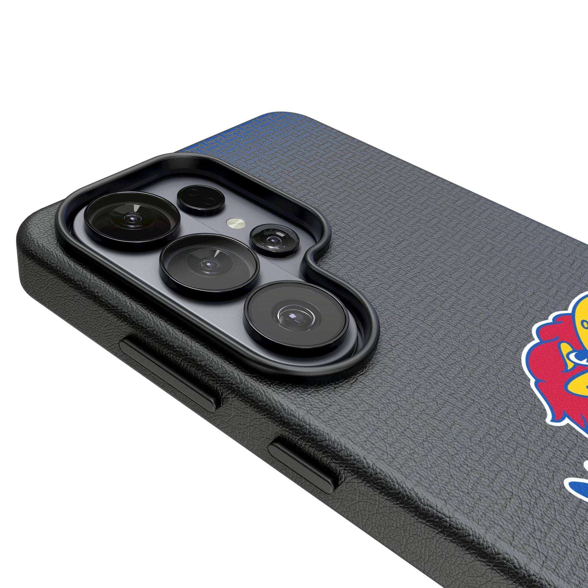 Alt View 2. Keyscaper - Kansas Jayhawks Linen Galaxy Magnetic Bump Case - S25 Ultra - Black.