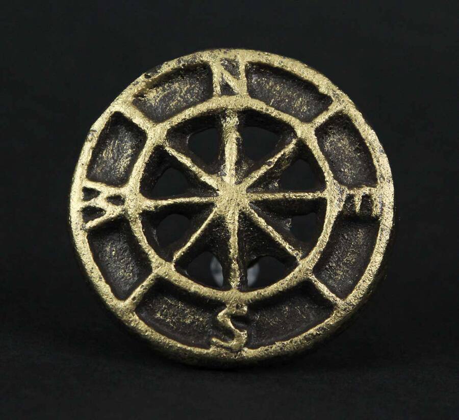 Compass Drawer Zeckos Set of 12 Cast Iron Cabinet Hardware Knob Compass Rose Drawer ...