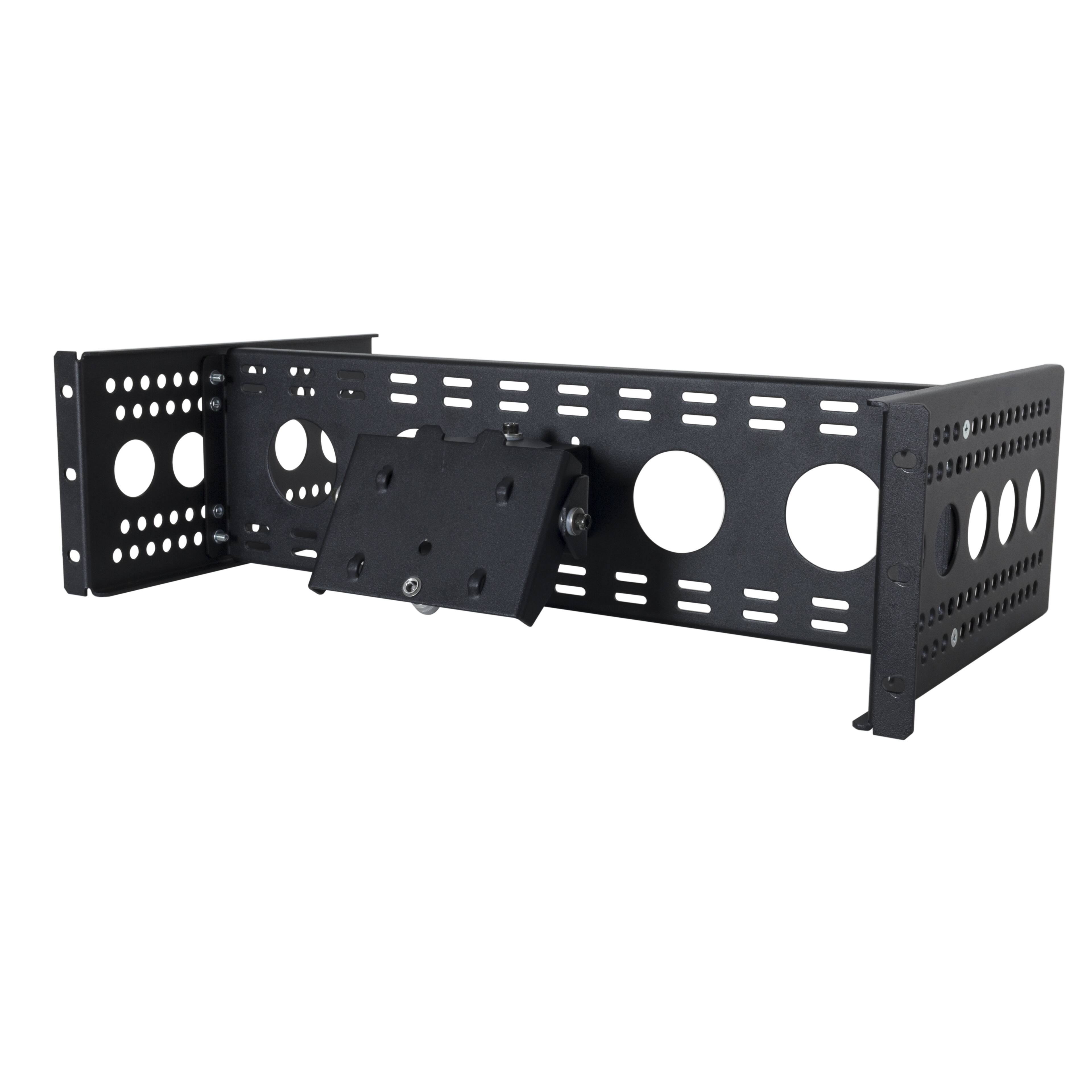 Alt View 3. RackSolutions - RackSolutions 3U Adjustable Monitor Rackmount with Pan & Tilt (No Monitor) - Black.