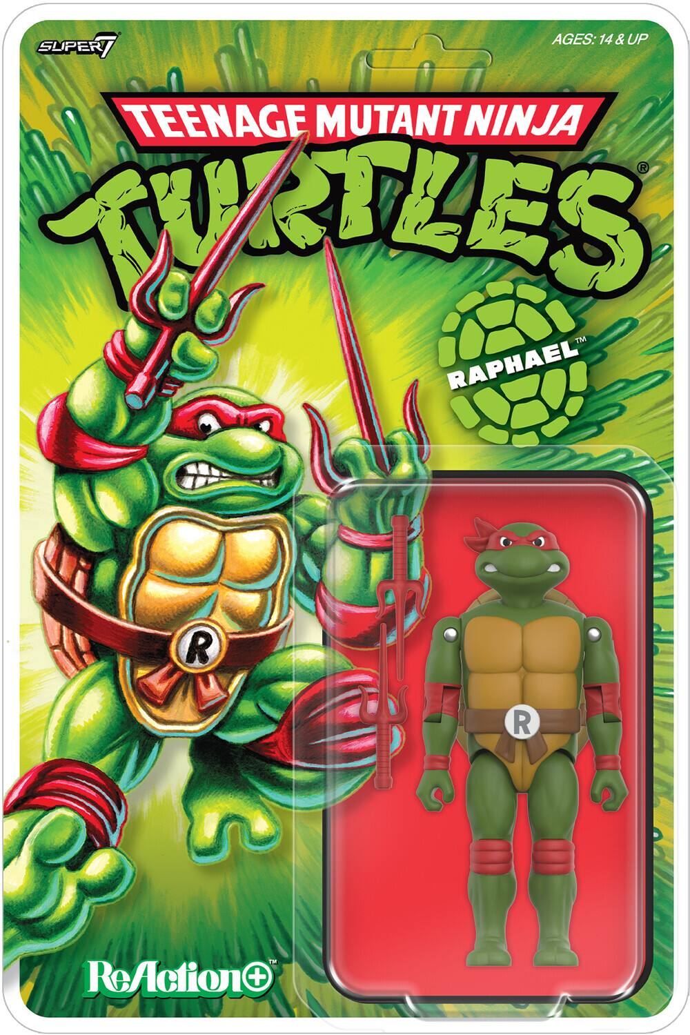 Super7 - Teenage Mutant Ninja Turtles - ReAction+ Wv1 - Raphael (TMNT) - COLLECTIBLES
