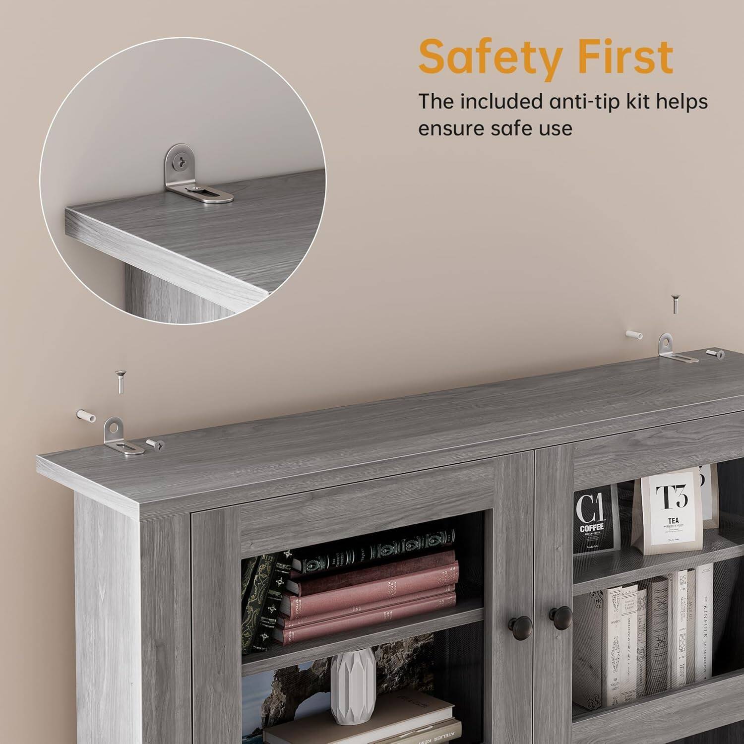 Safety First  
The included anti-tip kit helps ensure safe use