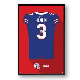 Sporticulture - Damar Hamlin Buffalo Bills 14" x 20" Framed Jersey Print - Blue