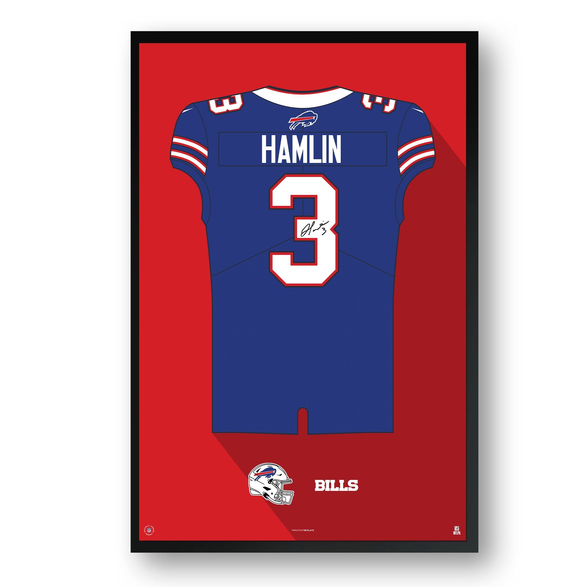 Damar Hamlin Buffalo Bills 14" x 20" Framed Jersey Print