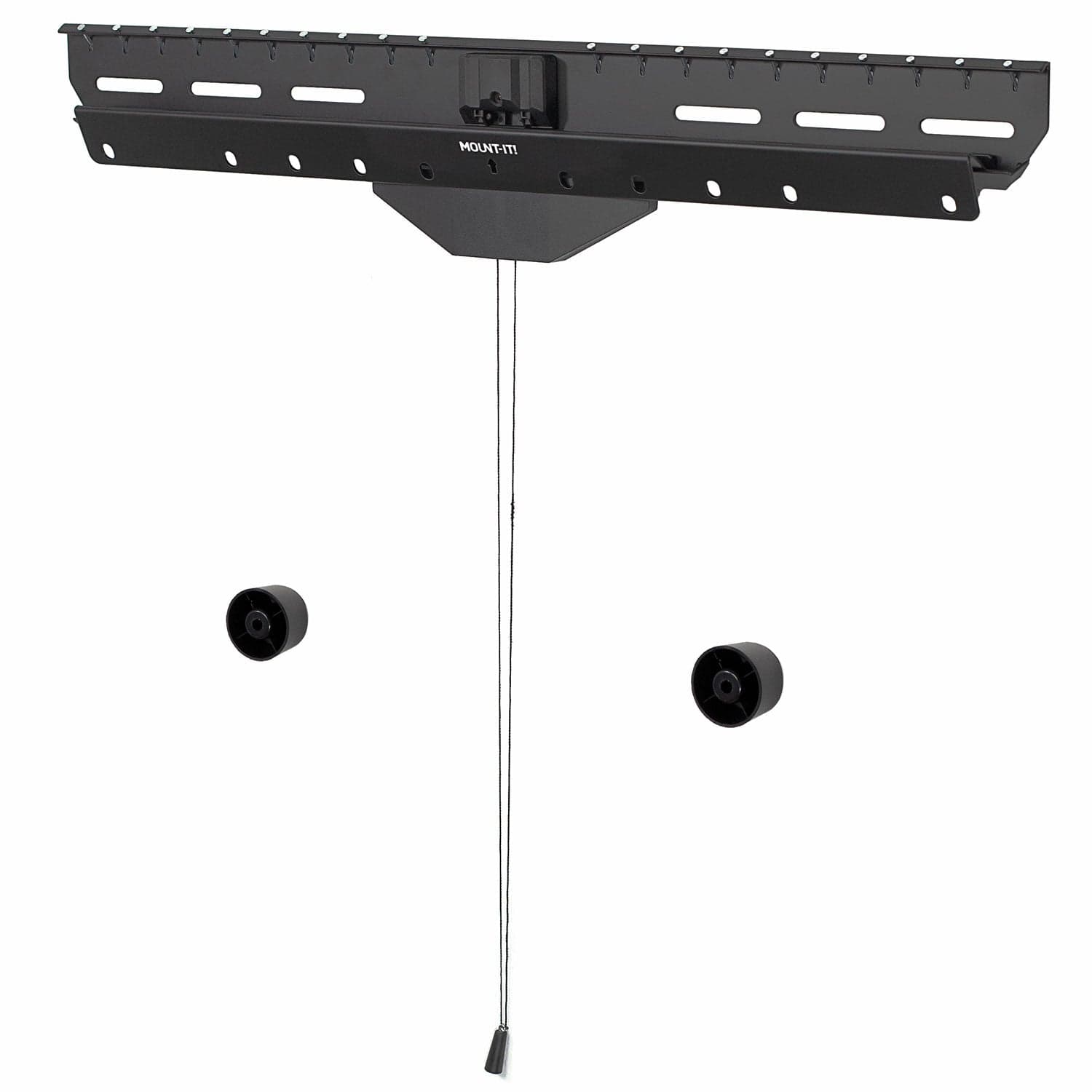 Mount-It! - No Stud TV Wall Mount for 37–80" Screens, 110 lb Capacity, 1.2" Wall Clearance - Black