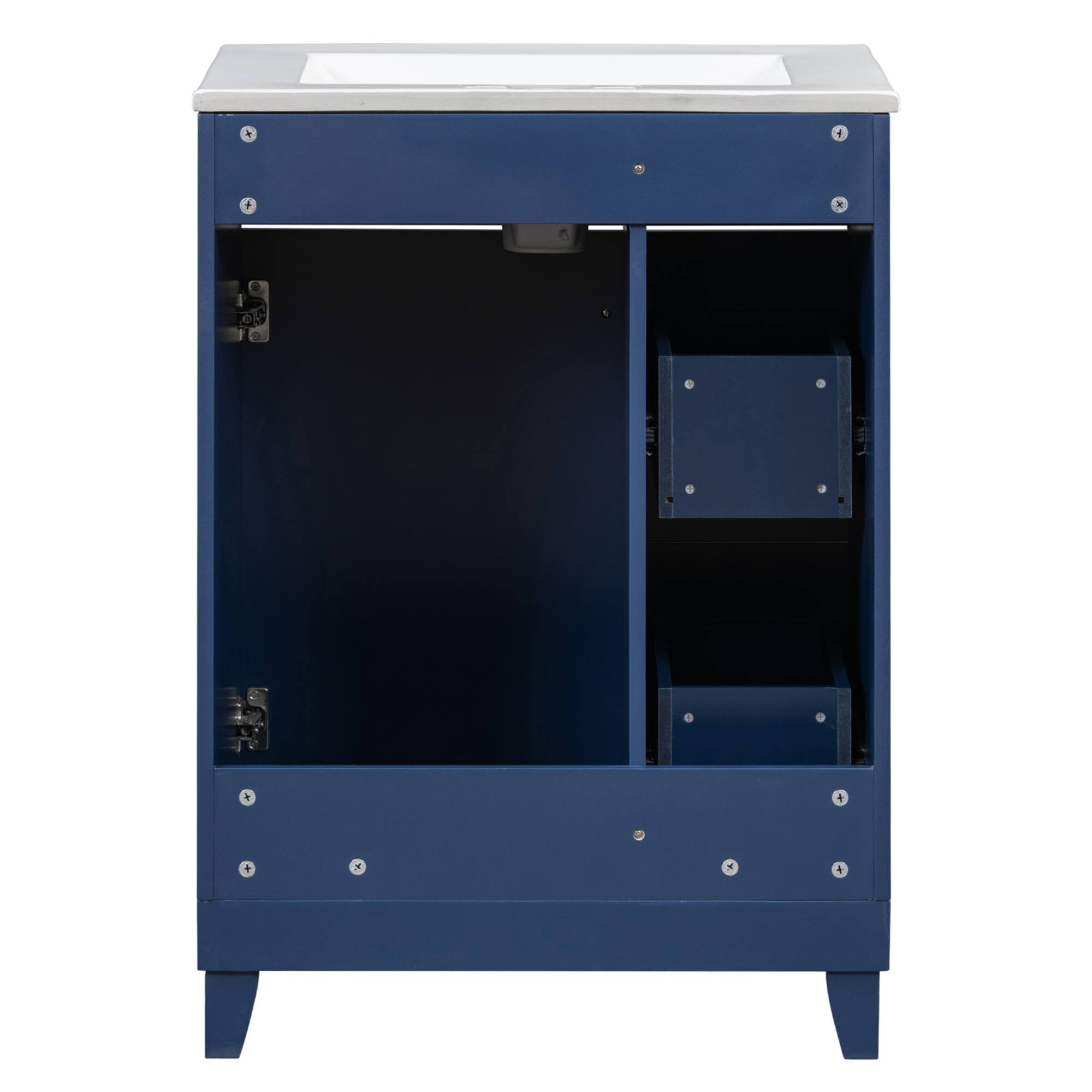 Alt View 10. ELEMENT ACE - Compact 24-Inch Bathroom Vanity Cabinet with Ceramic Sink and Ample Storage Space - Blue.