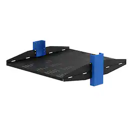 RackSolutions - 2U 2Post Heavy Duty Center Mount Vented Shelf - 300lb Capacity for Server Racks - Black
