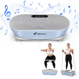 MERACH - Vibration Plate for Lymphatic Drainage Weight Loss Muscle Activation LED Touch Screen Bluetooth Plate Vibration - Blue