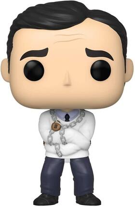 Front. Funko - The Office Funko POP Vinyl Figure | Straitjacket Michael - White.