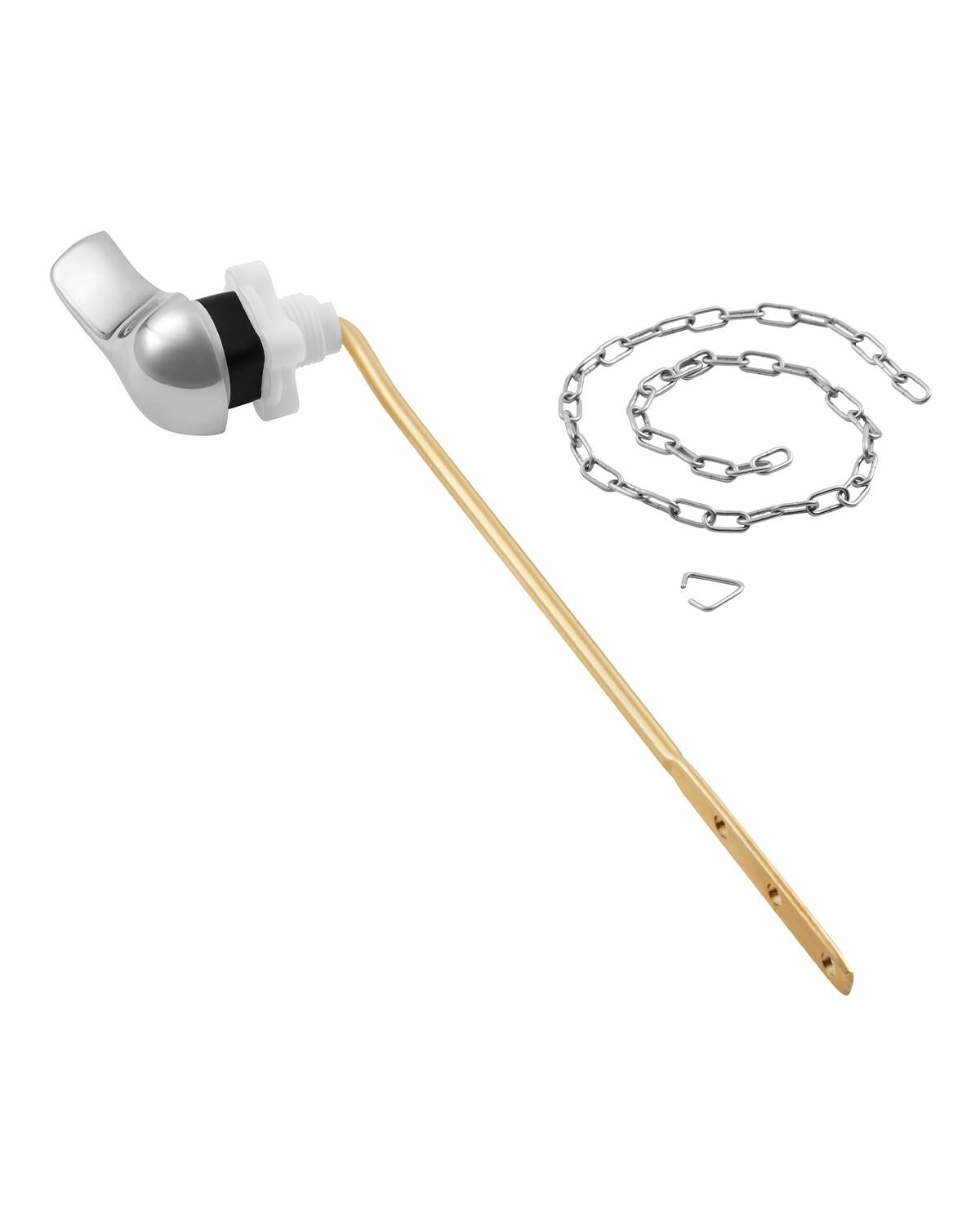 VEVOR - Toilet Handle Replacement Kit,Front Mount Universal Toilet Handle,Toilet Handle Lever with Stainless Steel Flapper Chain - Silver