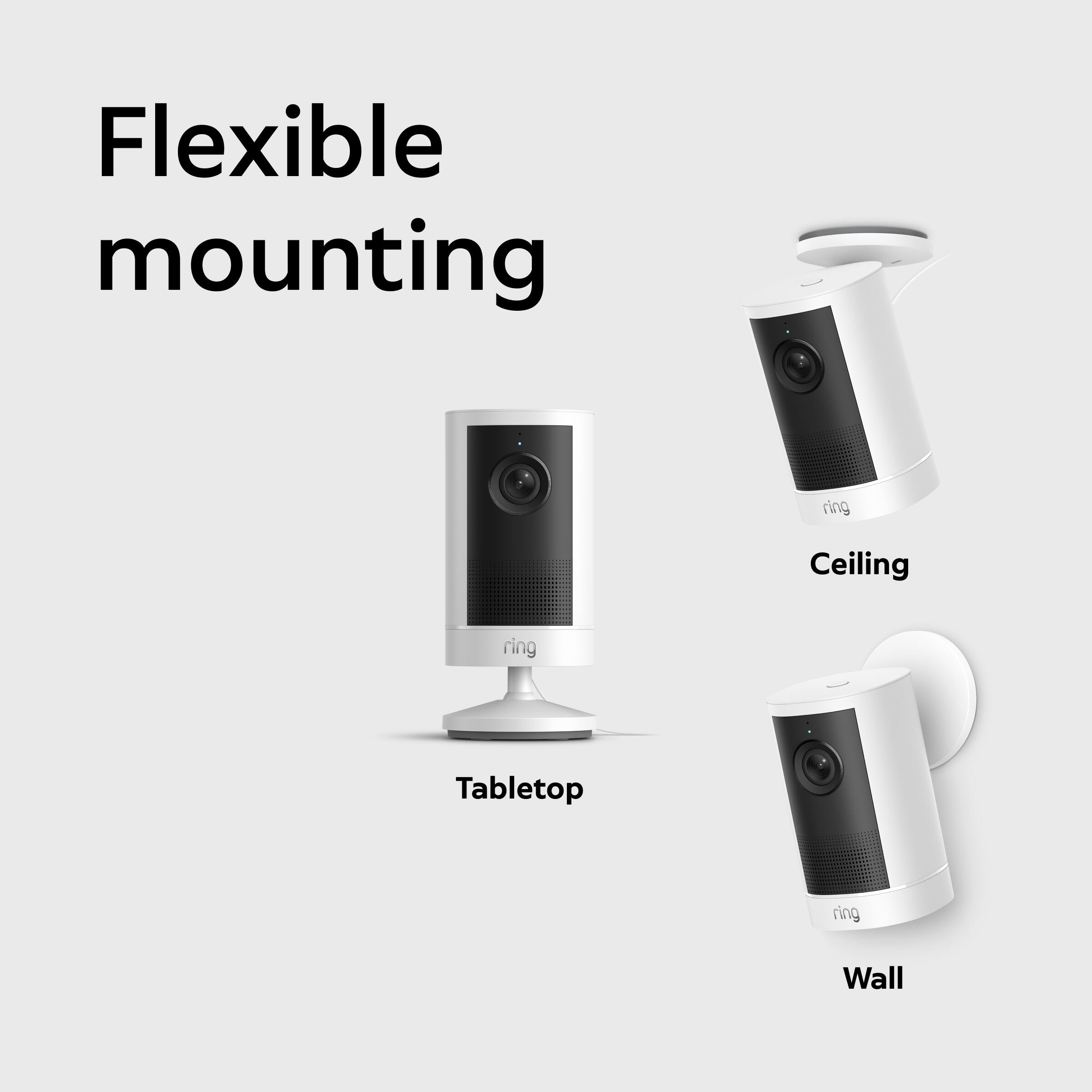 Flexible mounting  
ring  
Ceiling  
Tabletop  
Wall