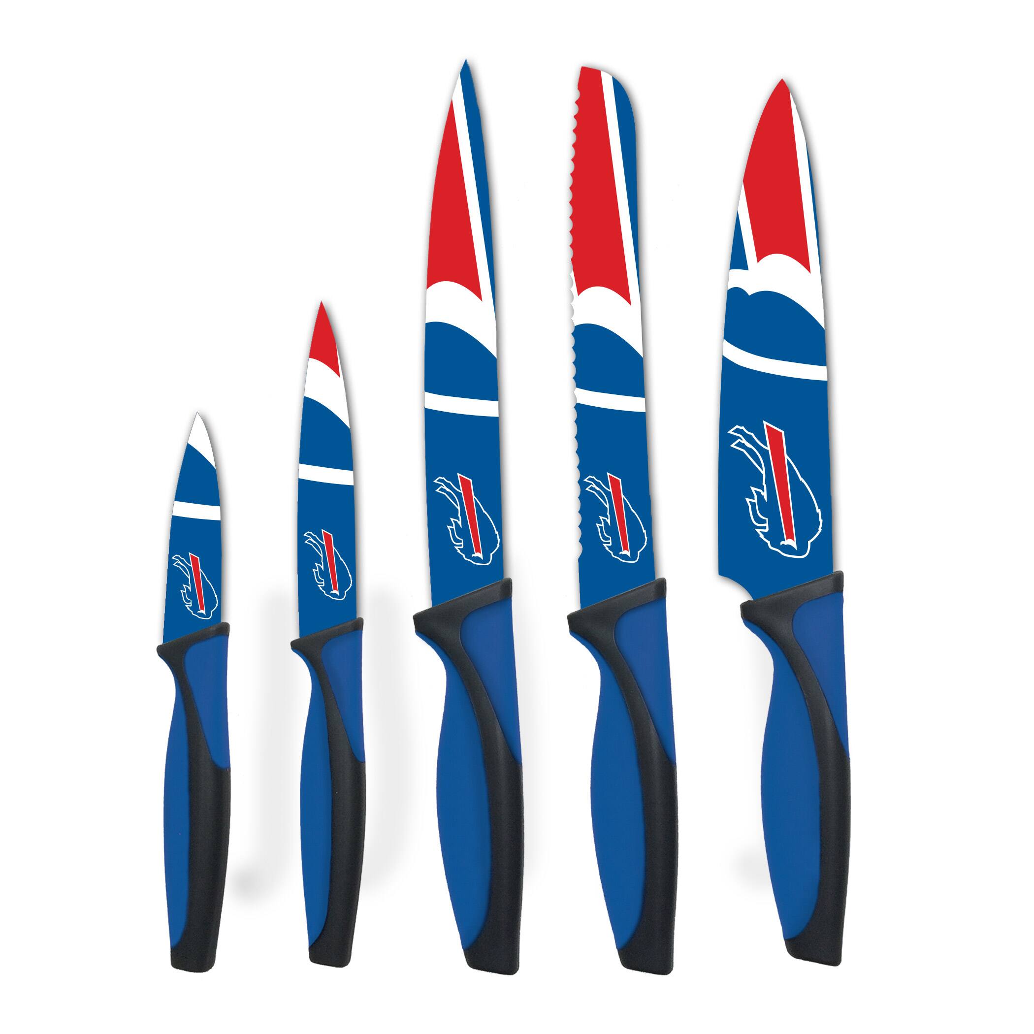 Alt View 1. Woodrow - Buffalo Bills 5-Piece Stainless Steel Cutlery Knife Set - Multicolor.