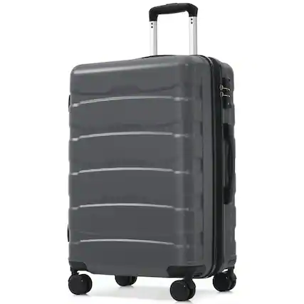 Front. YONWAY - 28" Hardshell Luggage, Durable Expandable Travel Suitcase, with Spinner Wheels, TSA Lock, for Men Women Business Trip - Gray.