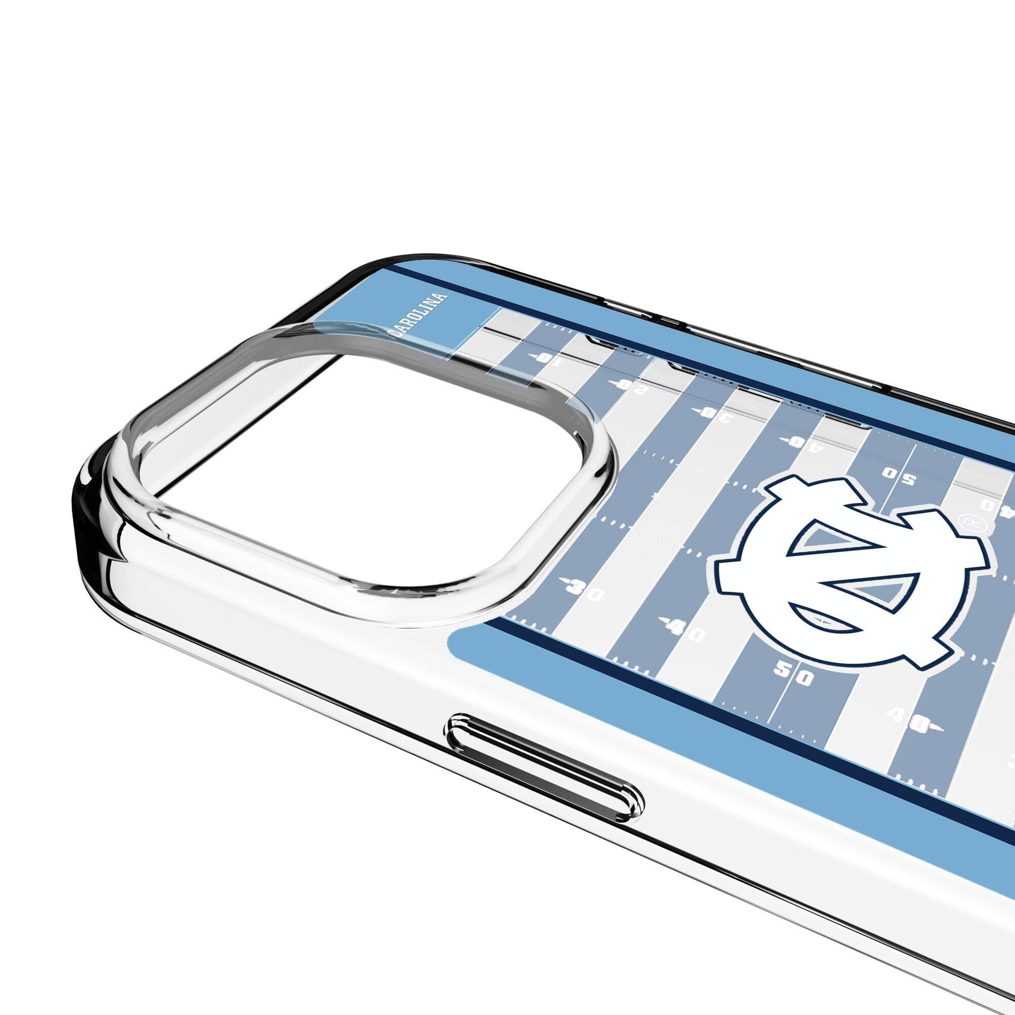 Alt View 2. Keyscaper - North Carolina Tar Heels iPhone Clear Football Field Design Case - 15 Pro - Multicolor.