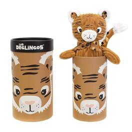 TriAction Toys - Les Deglingos Big Simply Plush Animal In Tube | Speculos the Tiger - Brown