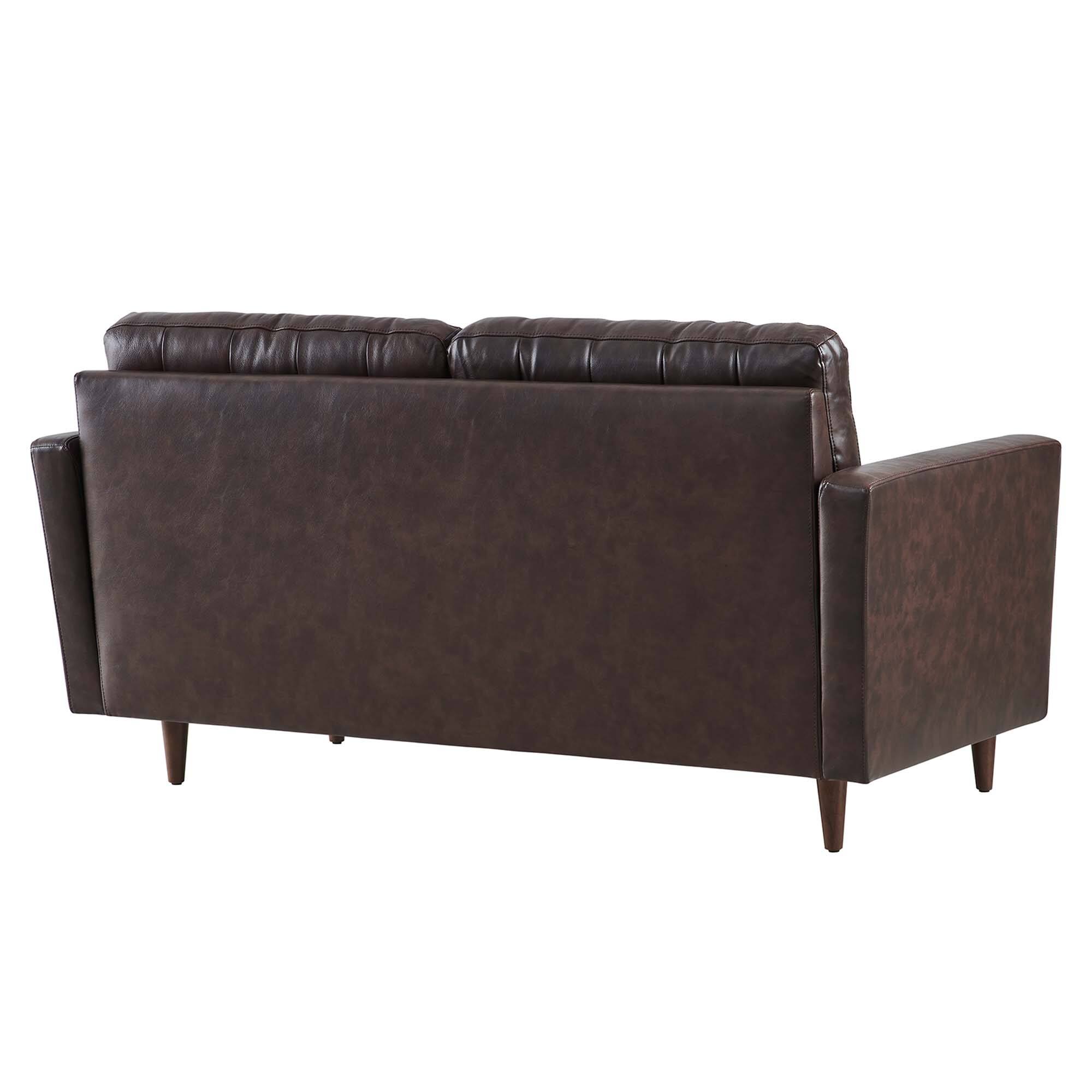 Alt View 1. Modway - Exalt Tufted Leather Loveseat by Modway - Brown.