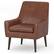 Angle. Simpli Home - Robson Accent Chair - Distressed Saddle Brown.