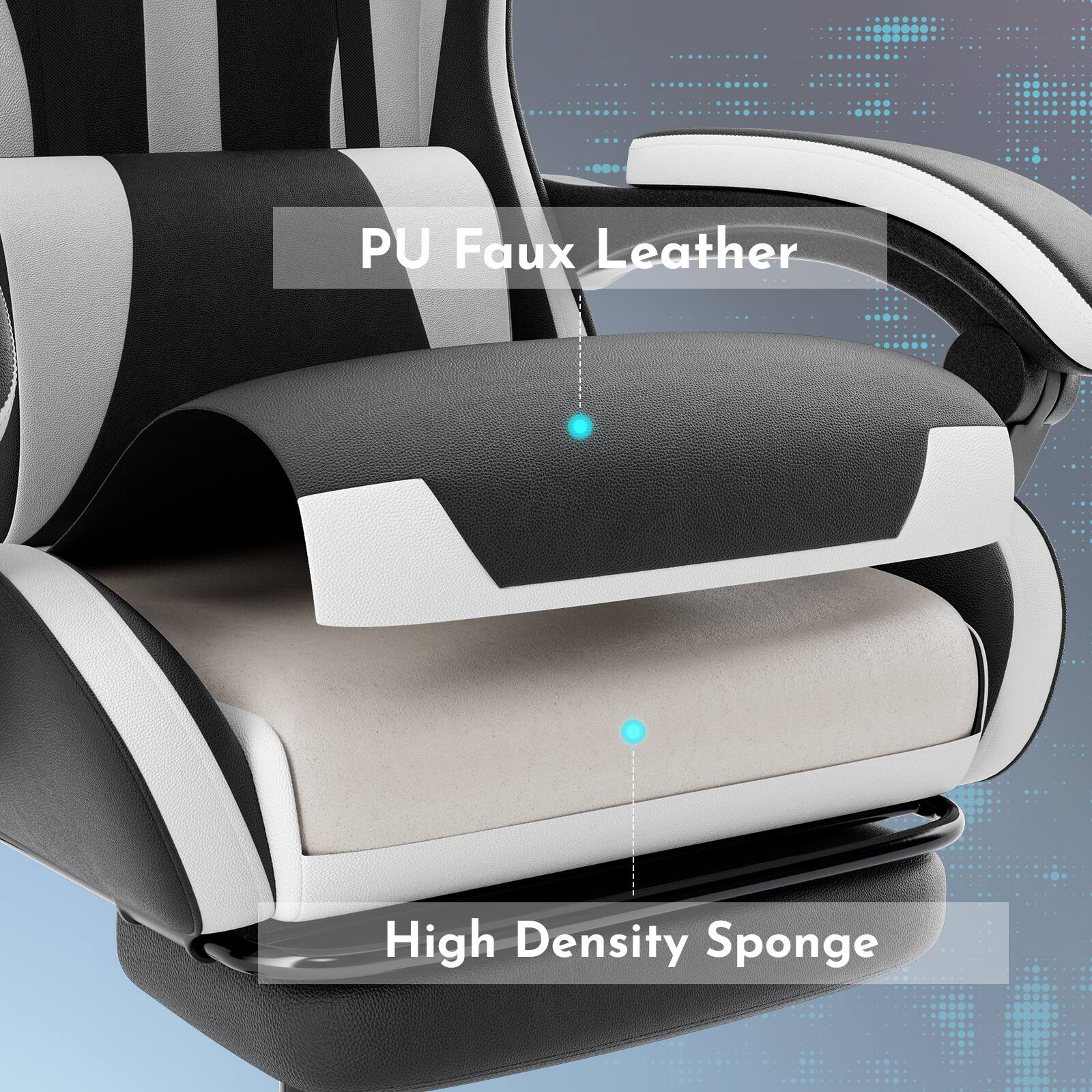 PU Faux Leather  
High Density Sponge