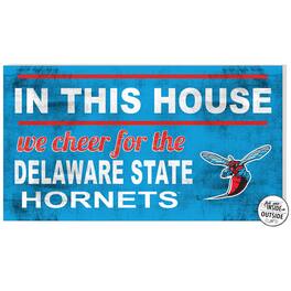 Jardine - Delaware State Hornets 11'' x 20'' Indoor/Outdoor In This House Sign - Blue