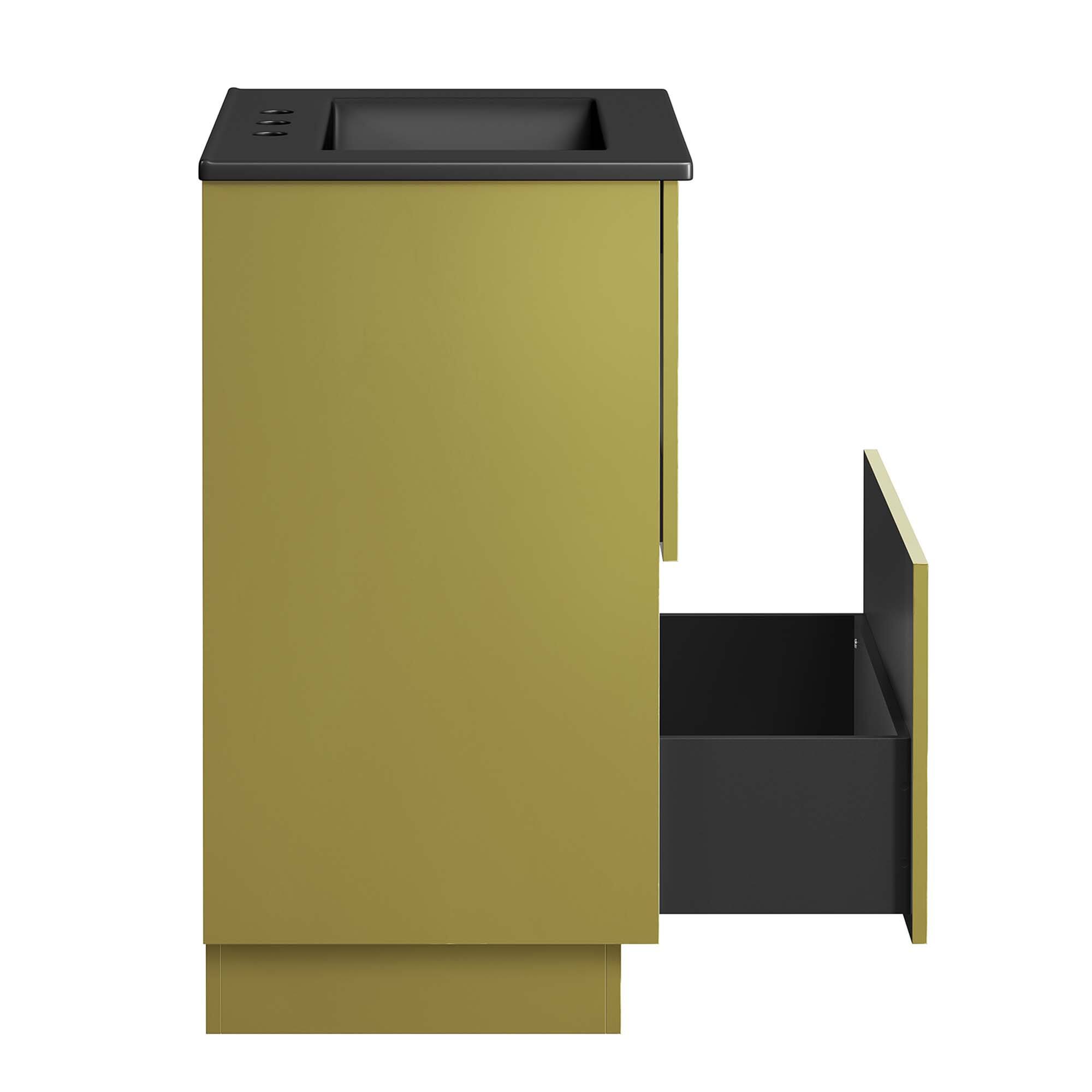 Alt View 6. Modway - Quantum Bathroom Vanity Basin Included by Modway - Black Gold.