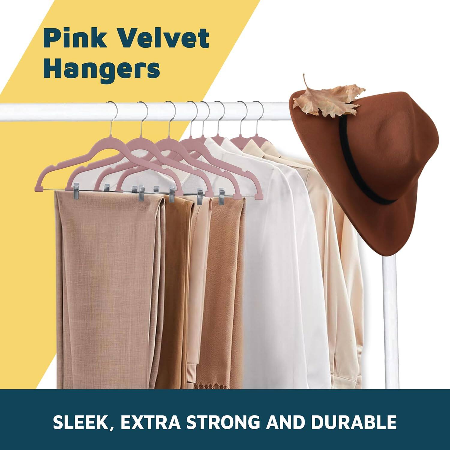 Pink Velvet Hangers
SLEEK, EXTRA STRONG AND DURABLE