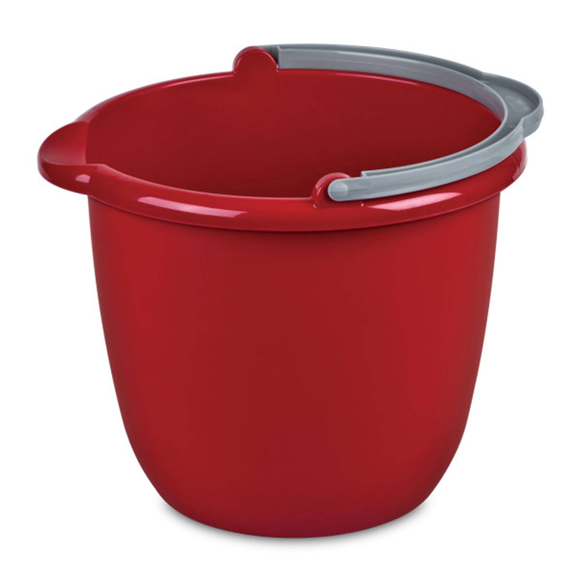 Front. Sterilite - Sterilite Large 10 Qt Easy Pour Spout Pail with Comfy Grip Handle, Red (36 Pack) - Red.