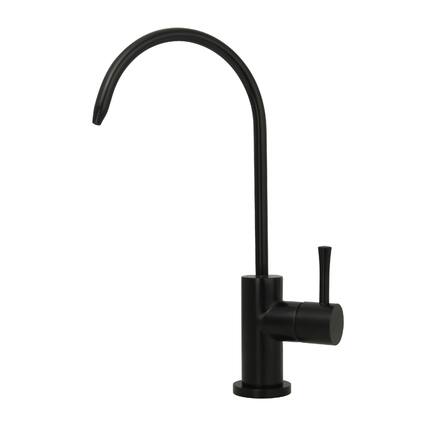 Front. Akicon - Akicon Solid Brass One-Handle Kitchen Drinking Water Filter Faucet in Matte Black - Matte Black.