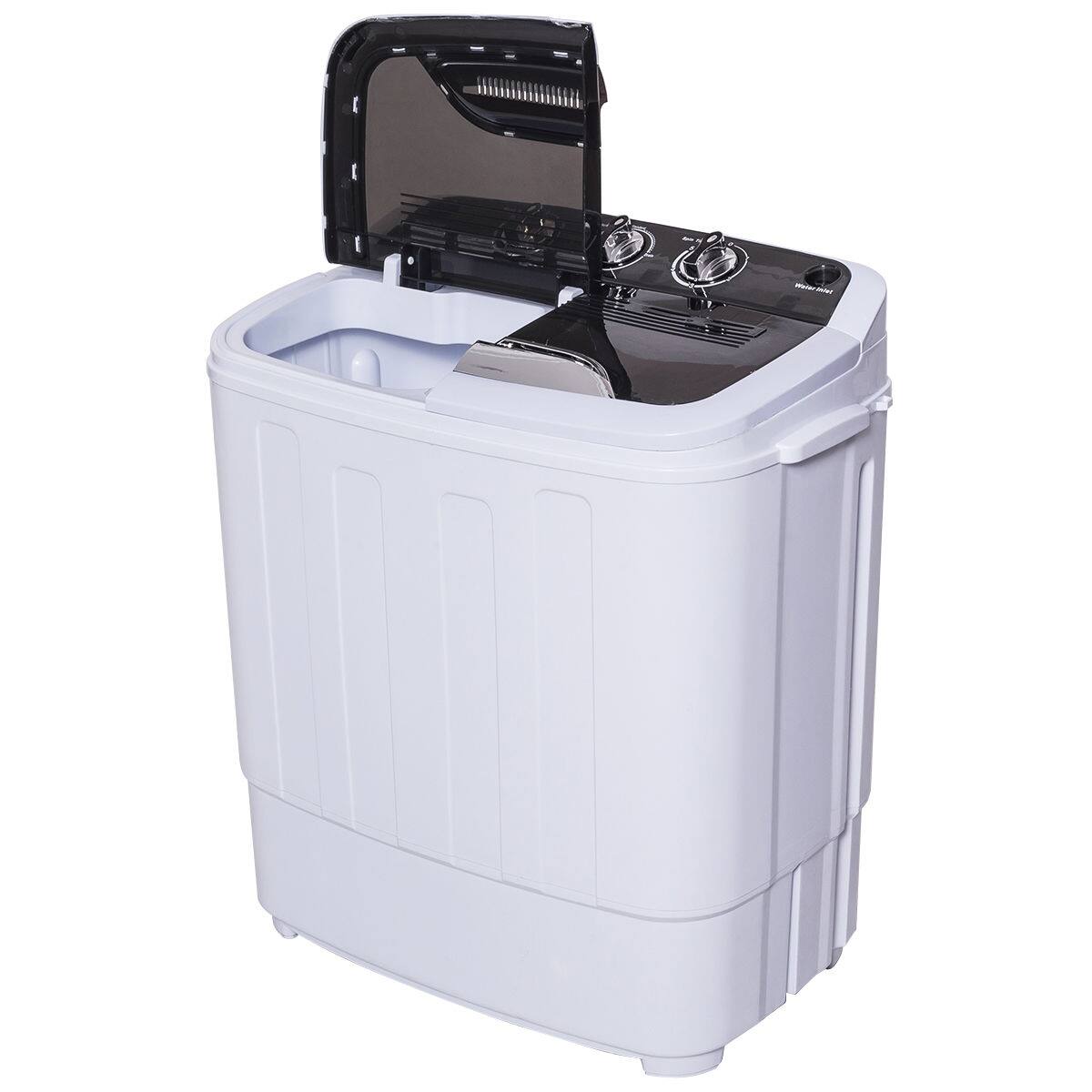 Alt View 1. Costway - Compact Mini Twin Tub 8 lb. Washing Machine - White and Grey.