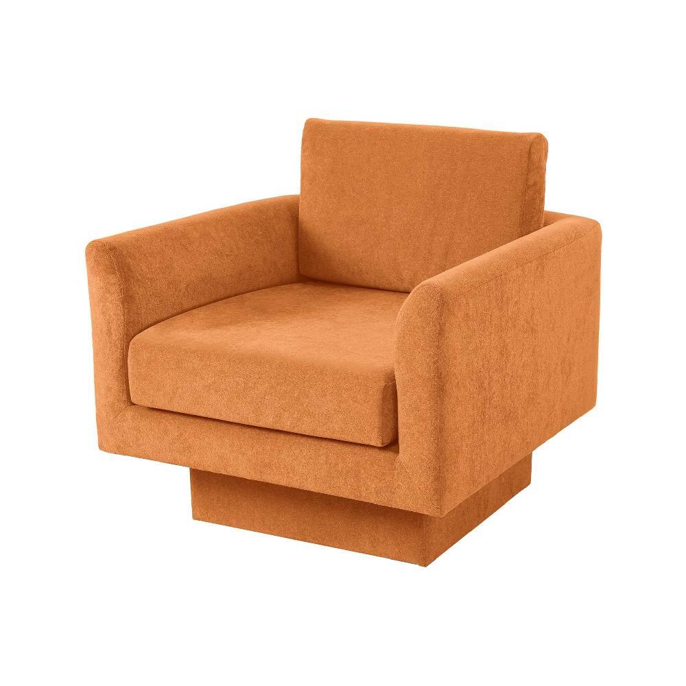 Refined Abode Design - 360° SWIVEL LOUNGE CHAIR WITH PILLOW - Orange