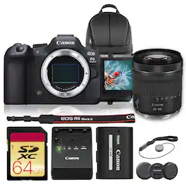 Canon - EOS R6 Mark II Mirrorless Camera with Cropping Guide Firmware + RF 24-105