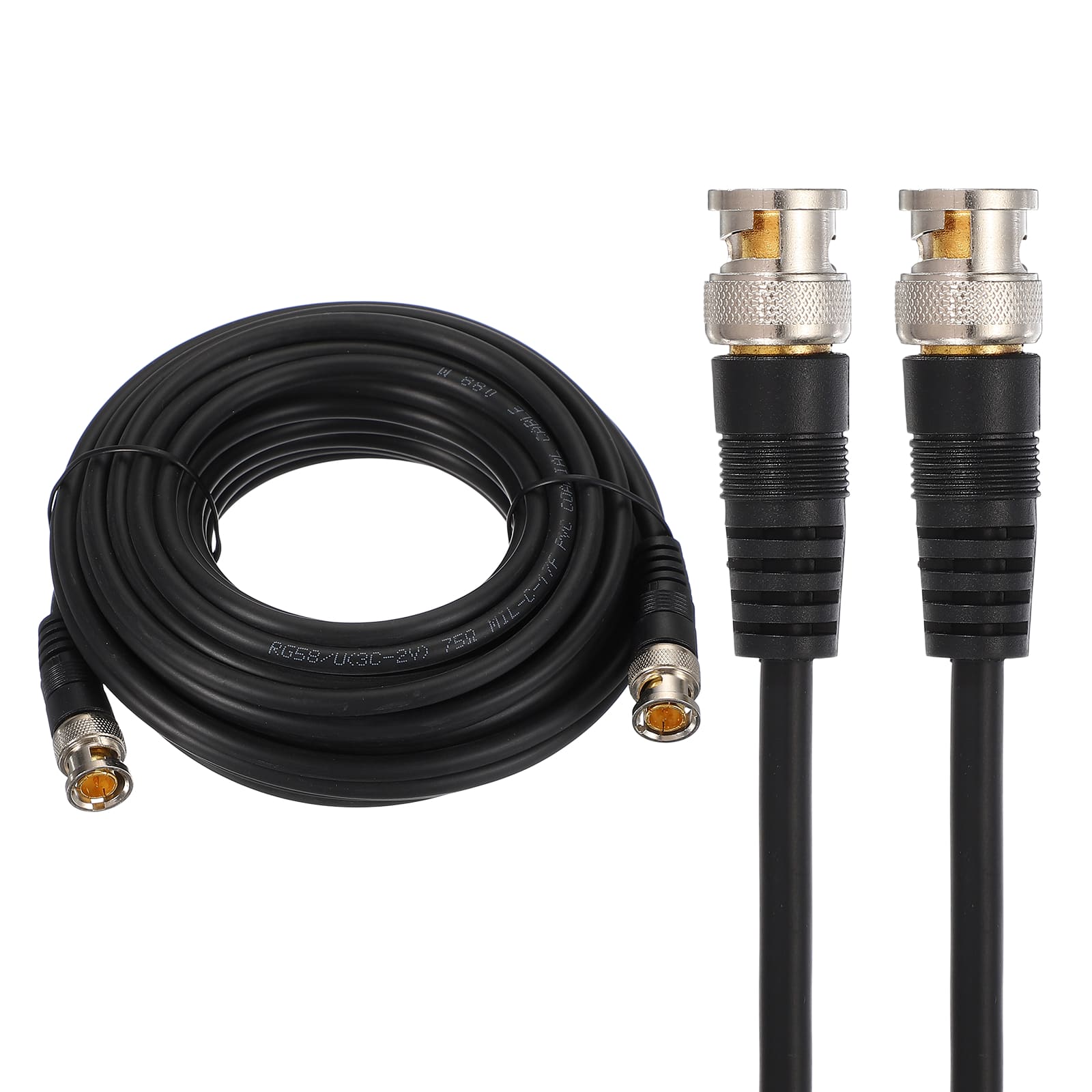 Unique Bargains - BNC Male to BNC Male Coaxial Cable Cord 33FT 70-Ohm Extension Wire for DVR CCTV Security Camera System Monitor - Black