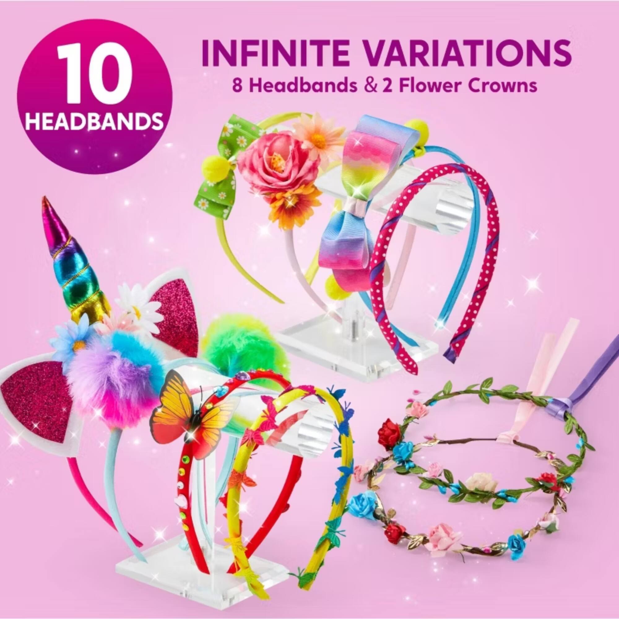 INFINITE VARIATIONS  
10 HEADBANDS  
8 Headbands & 2 Flower Crowns