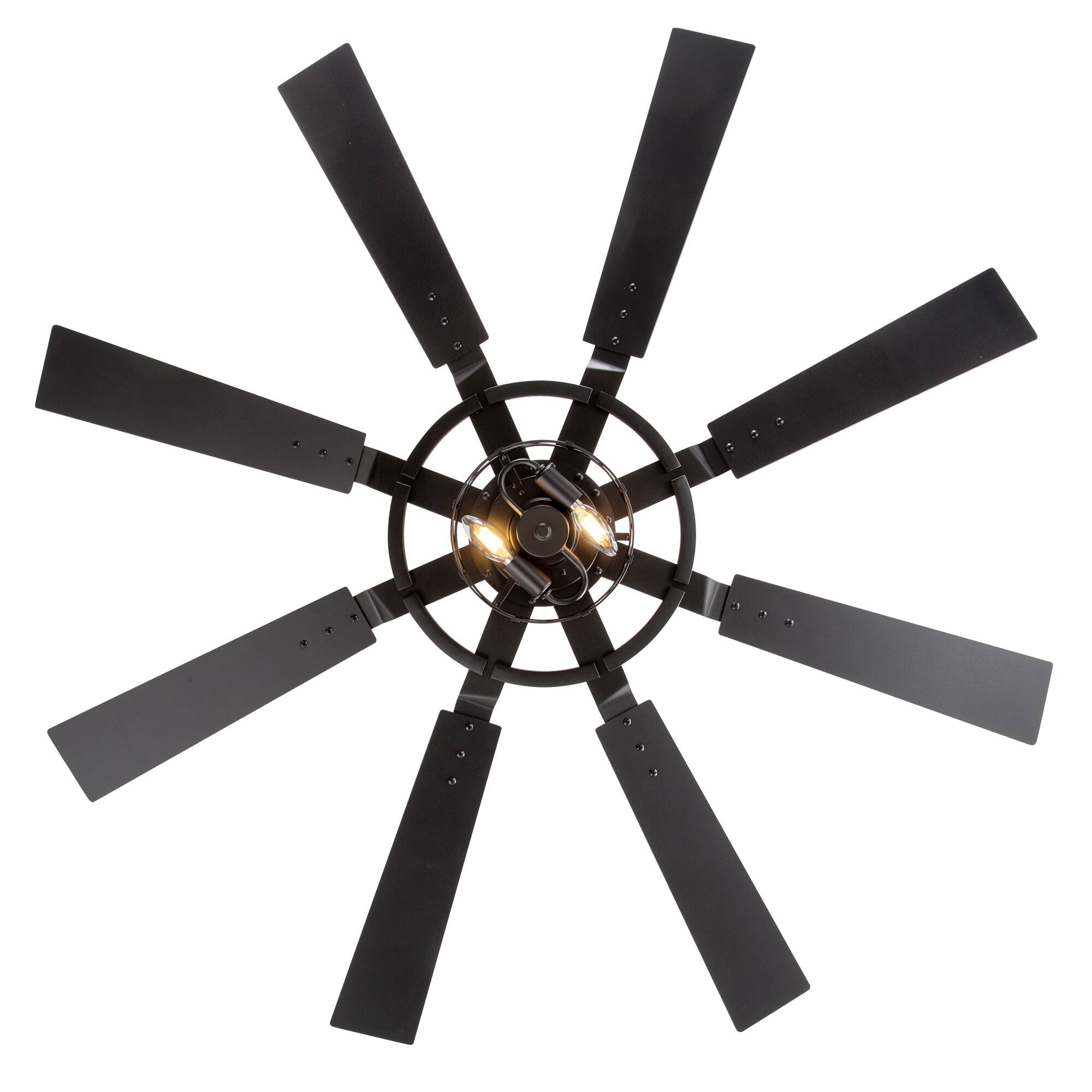 Alt View 9. Breezary - 52'' Indoor Ceiling Fan with Light and Remote , 8 Reversible Blades, Timer, 6-Speed DC Motor, 4″& 8″ Downrod - Matte Black.