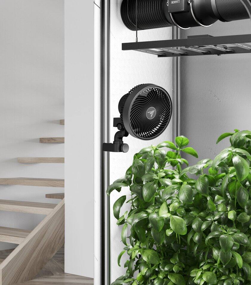 Alt View 5. AC Infinity - Grow Tent 6 in. Oscillating Clip Fan with 10 Speeds and Dynamic Wind.