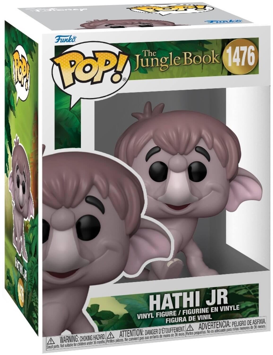 Eoay  FORLy US Funko The 1476 Jungle Book 1 POP! R T R  HATHI JR FIGURINE EN VINYLE FIGURE / VINYL DE VINIL FIGURA PELIGRO DE ASFIXIA. D'TOUFFEMENT. ADVERTENCIA: para niños menores de 36 meses. DANGER No 2s apencape para ATTENTION: moins de 36 mois. Partes pequeras. HAZARD. aux enfants de WARNING: CHOKING Petites pieces. Ne comient pas for chidren under 36 menths Sma parts. Not suitabie