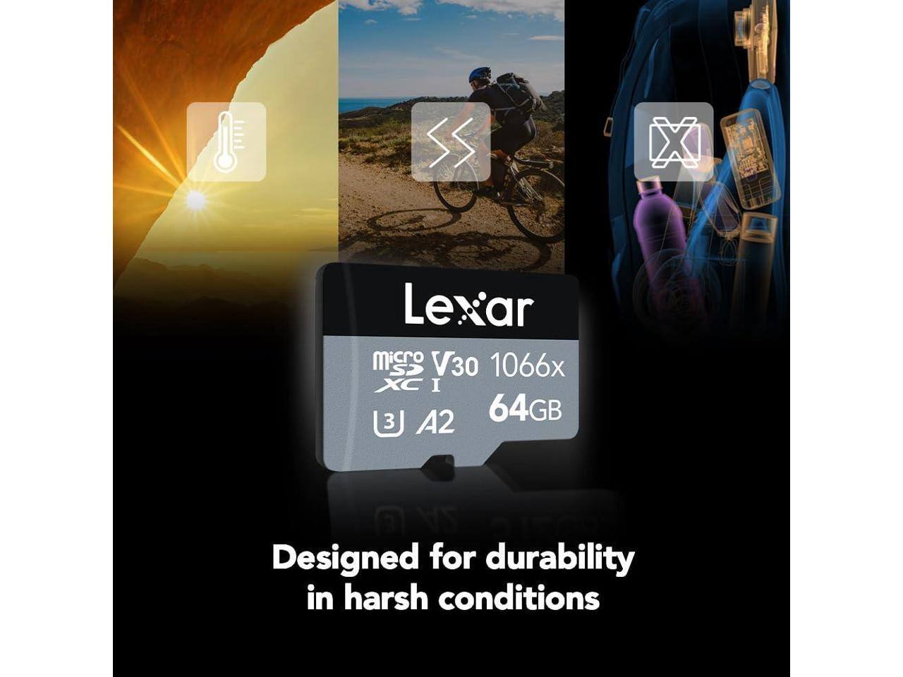 Lexar SILVER Professional 1066x 64GB microSDXC UHS I Memory Card