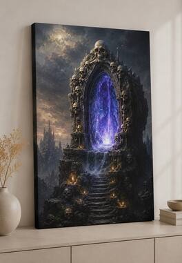 FC Design Large Skull Portal Gateway Wall Art Canvas Print 24x36" Dark ...