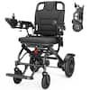 Front. Mirfee - Lightweight Foldable Waterproof Circuit Design Electric Wheelchair - Black.