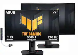 ASUS - TUF 27" FHD VA Gaming Monitor, 1ms Response Time, Anti-Glare, Flicker Free, Displayport, HDMI & DKZ Hub 2 Pack - Black