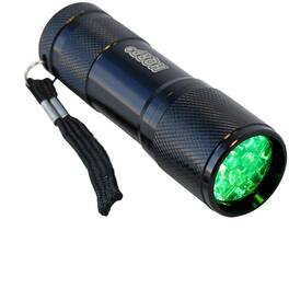HQRP - Pocket Green LED Flashlight - 9 LED Aluminum Torch, Single Mode, Night Fishing, Hunting, Walking