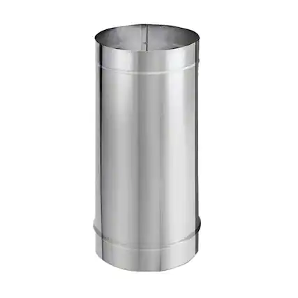 Front. DuraVent - DuraVent DuraBlack 6DBK-12SS 12 x 6 Inch Stainless Steel Single Wall Stove Pipe.