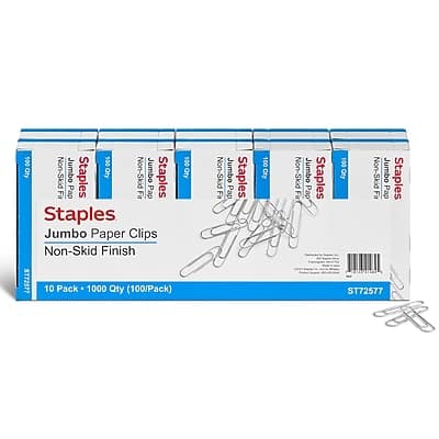 Staples - Jumbo Paper Clips, 1000 Clips/Pack, 10/Pack(A7026606/72577) - Silver price history on PriceWatchPro